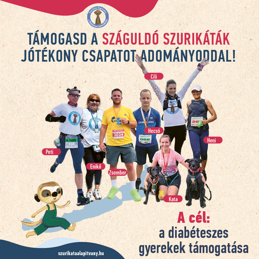 Száguldó Szurikáták a diabéteszes gyerekekért
